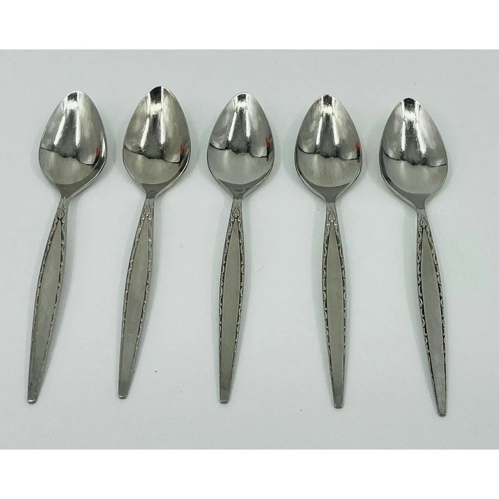 Oneida Community Venetia Burnished Stainless Teaspoons 6 1/8